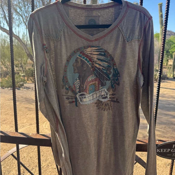 Double D Ranch Heather Gray Long Sleeve Top - Picture 2 of 4